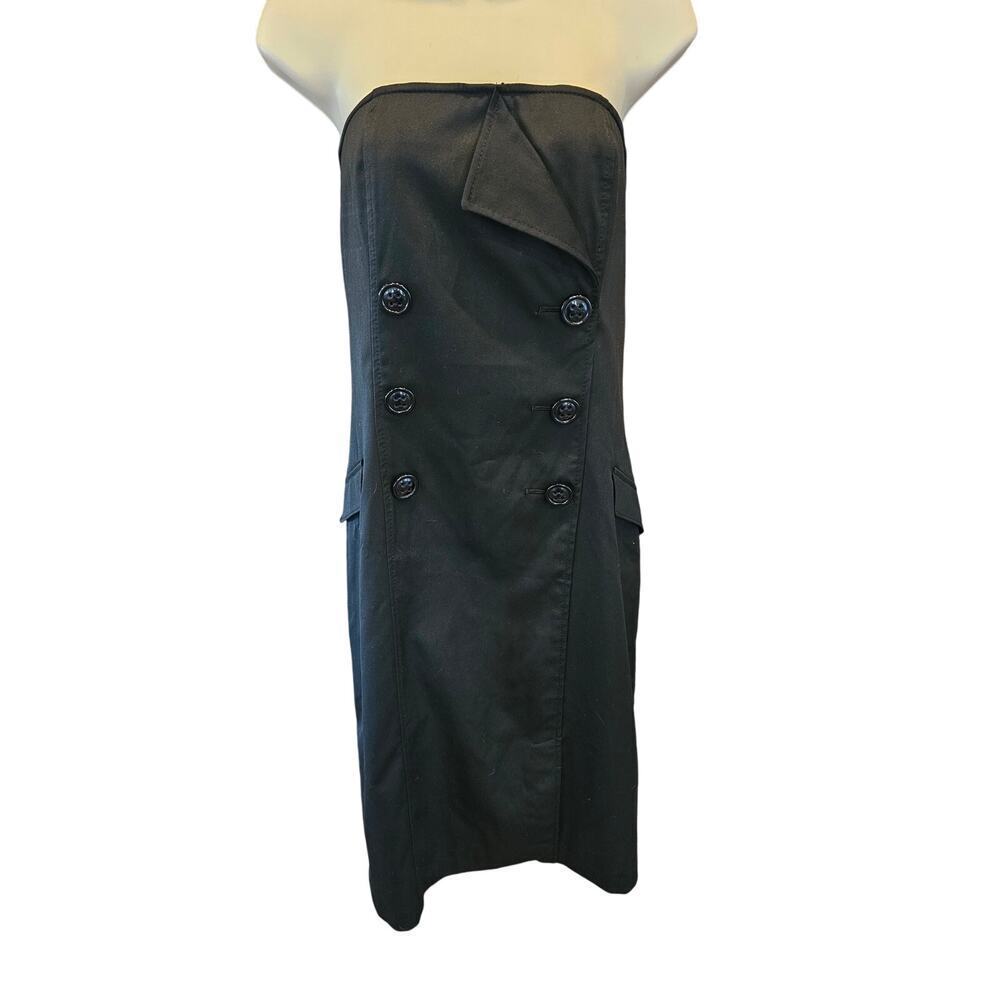 NWT The limited 8 chic black strapless dress decorative buttons double breasted